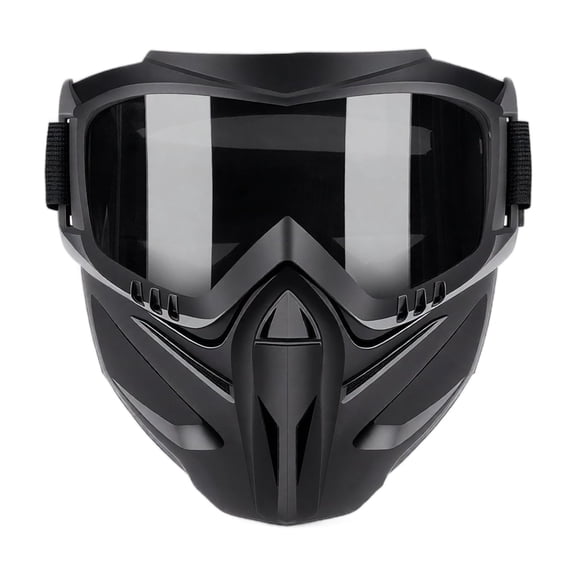 Integrated Face Mask with Anti-Fog Goggles, Wind Dust Sand Proof Detachable Adjustable Protective Mask, High Impact Plastic for Cycling Skiing Welding Paintball Airsoft