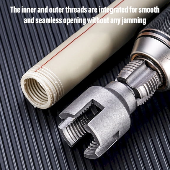 Integrated Internal & External Pipe Thread Cutter–Drill Compatible PVC Pipe Threading Tool for 1/2",3/4",1" Pipes,Plastic Pipe Threader for Plumbing Repair