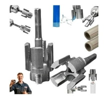 Integrated Internal & External Pipe Threading Tool, 1/2'' 3/4'' 1'' Dies, Dual-Function Pipe Thread Cutting Tool, Electric Drill Compatible Pvc Pipe Threader Kit for Home Repair