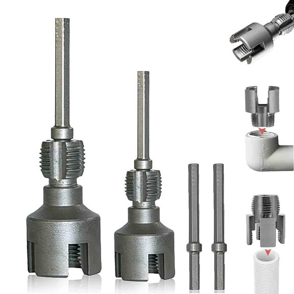 Integrated Internal & External Pipe Threading Tool,1/2'' and 3/4'' Water Pipe Internal and External Integrated Threader, Pipe Thread Cutting Tool for Electric Drill, PVC Thread Maker Tool
