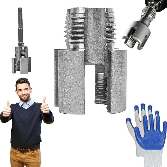 Integrated Internal & External Pipe Threading Tool, 1/2'' and 3/4'' Water Pipe Internal and External Integrated Threader, Suitable for Electric Drill Thread Cutting and Pipe Repair