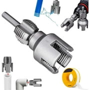 Integrated Internal & External Pipe Threading Tool, Dual-Function Pipe Thread Cutting Tool, 1/2 3/4 1 Dies, Electric Drill Compatible PVC & Plastic Pipe Threader Kit for Home Repair