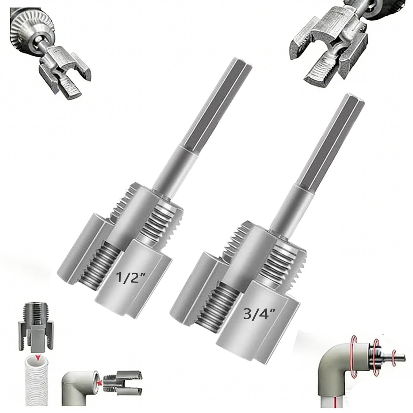 Integrated Internal & External Pipe Threading Tool, Electric Drill ...