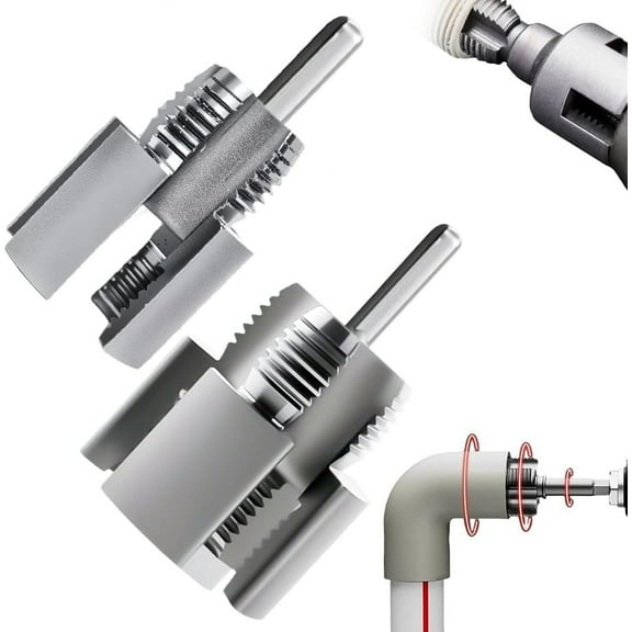 Integrated Internal & External Pipe Threading Tool, PVC Pipe Threader, Pipe Threading Tool,  Dies Electric Drill Compatible for Home Repair(2PCS)