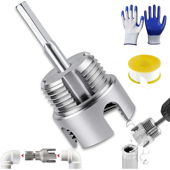 Integrated Internal & External Pipe Threading Tool, PVC Threading Tool, 1/2in 3/4 1inch Pipe Tapping And Threading Tool, Alloy Steel Steel Pipe Threading Tool for Plumbing Maintenance(1")