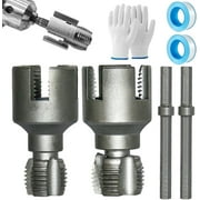 Integrated Internal & External Pipe Threading Tool, Pipe Thread Cutting Tool, Electric Drill Compatible Pvc Pipe Threader Kit, Pipes Thread Maker Tooll for Cutting & Pipe 1/2" + 3/4"