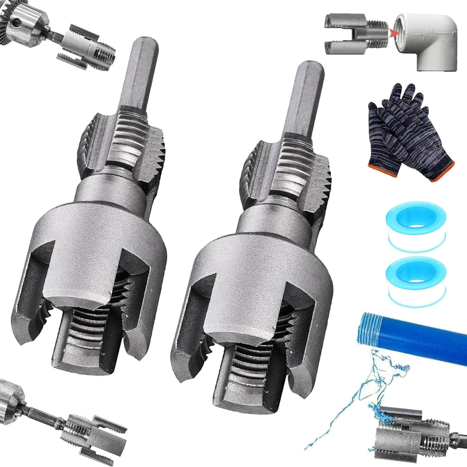 Thread Pipe Risers Tool Integrated Internal & External Pipe Threading Tool, Pipe Thread Cutting ...