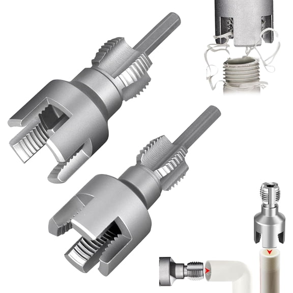 Integrated Internal & External Pipe Threading Tool, pipe threading Tool, pvc Pipe Thread Cutting Tool for Electric Drill, Pipe Sizes Rethreading Tool