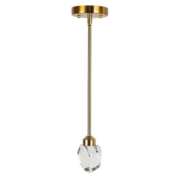YANSUN 1-Light Integrated LED Crystal Pendant Light,Modern Crystal Kitchen Island Pendant Lighting 5W for Bathroom Bedroom