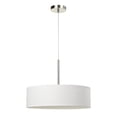 thumbnail image 1 of Integrated LED Dimmable Pendant Lighting with Fabric Drum Shade, Silver, 1 of 5
