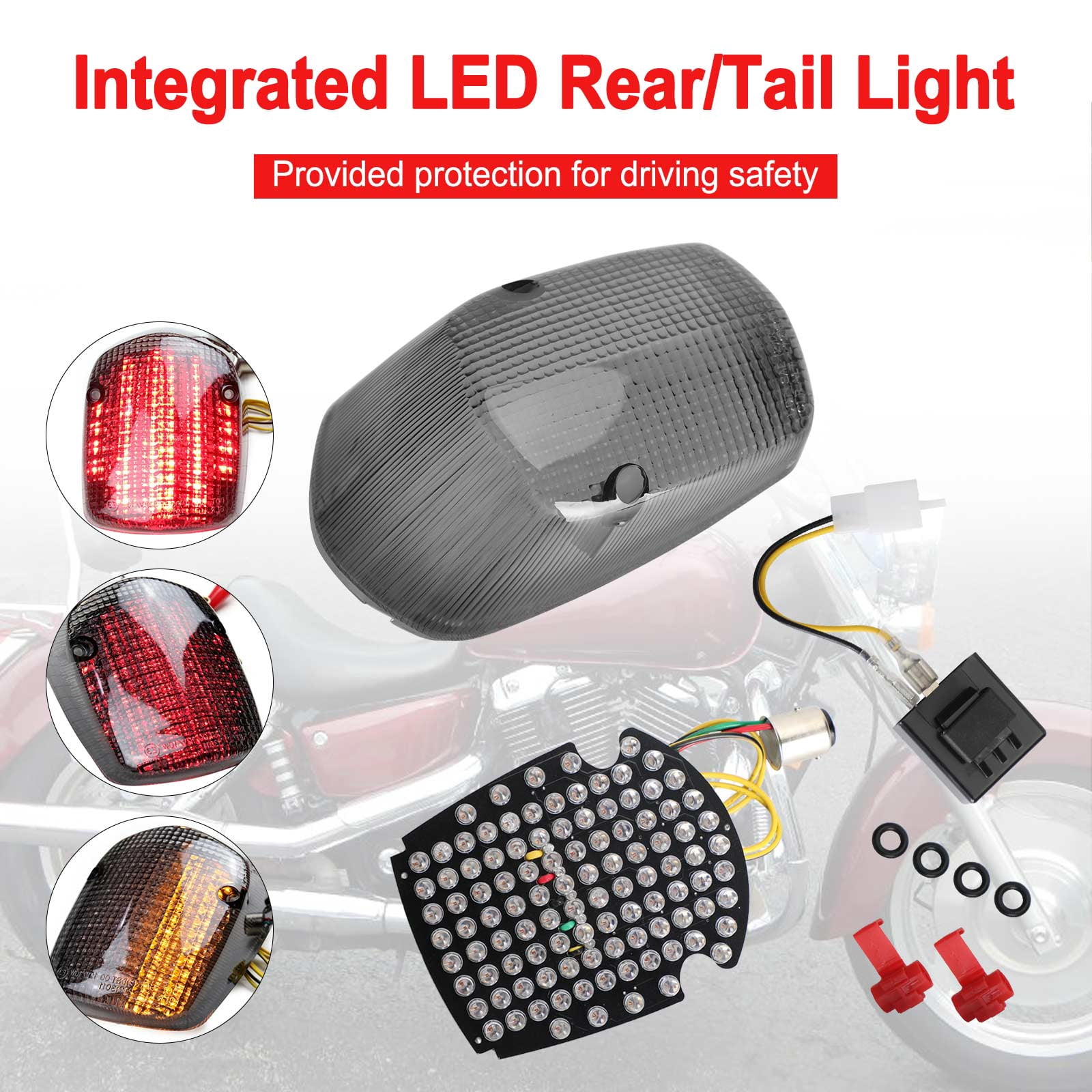 Integrated LED Rear/Tail Light For Honda Sabre Shadow ACE Deluxe ...