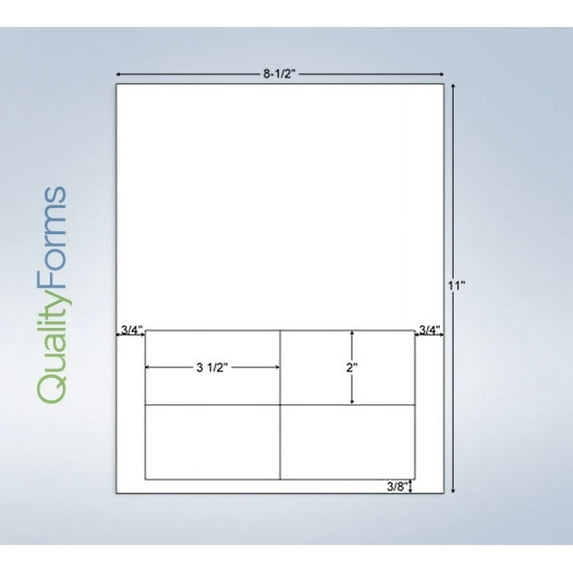 Integrated Laser Form with Label Combination (4 Labels 3-1/2 x 2 Each on Bottom/Pack of 250 Sheets)