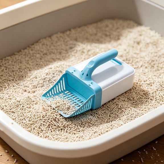 Integrated Litter Scoop, Stores Waste with Built-In Bin, Kitty Poop System, One-Step Sift and Seal Design and Odor-Proof Storage for Daily Cleaning, Travel, and Multi-Cat Homes.