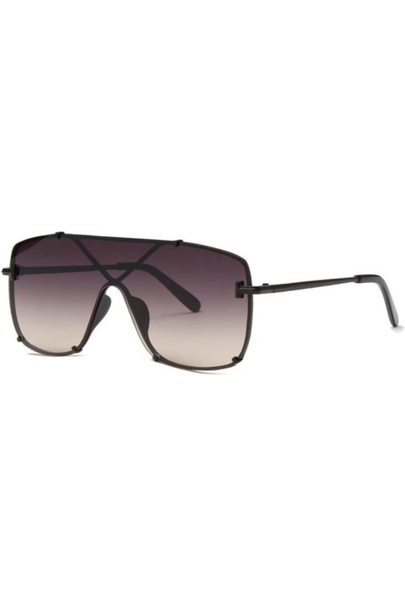 Integrated Men's Sunglasses Retro Gradient Eyeglass Frame Outdoor Driving Metal