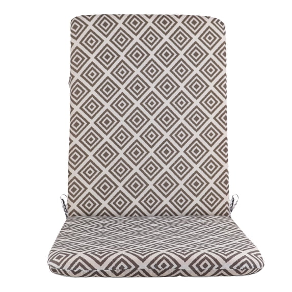Integrated Outdoor Chair Cushion 42.5" x 17.7" x 1.2" – Waterproof High Back Seat & Backrest Pad for Patio – Foam Filled Comfort Pillow with Ties for Garden & Indoor Use