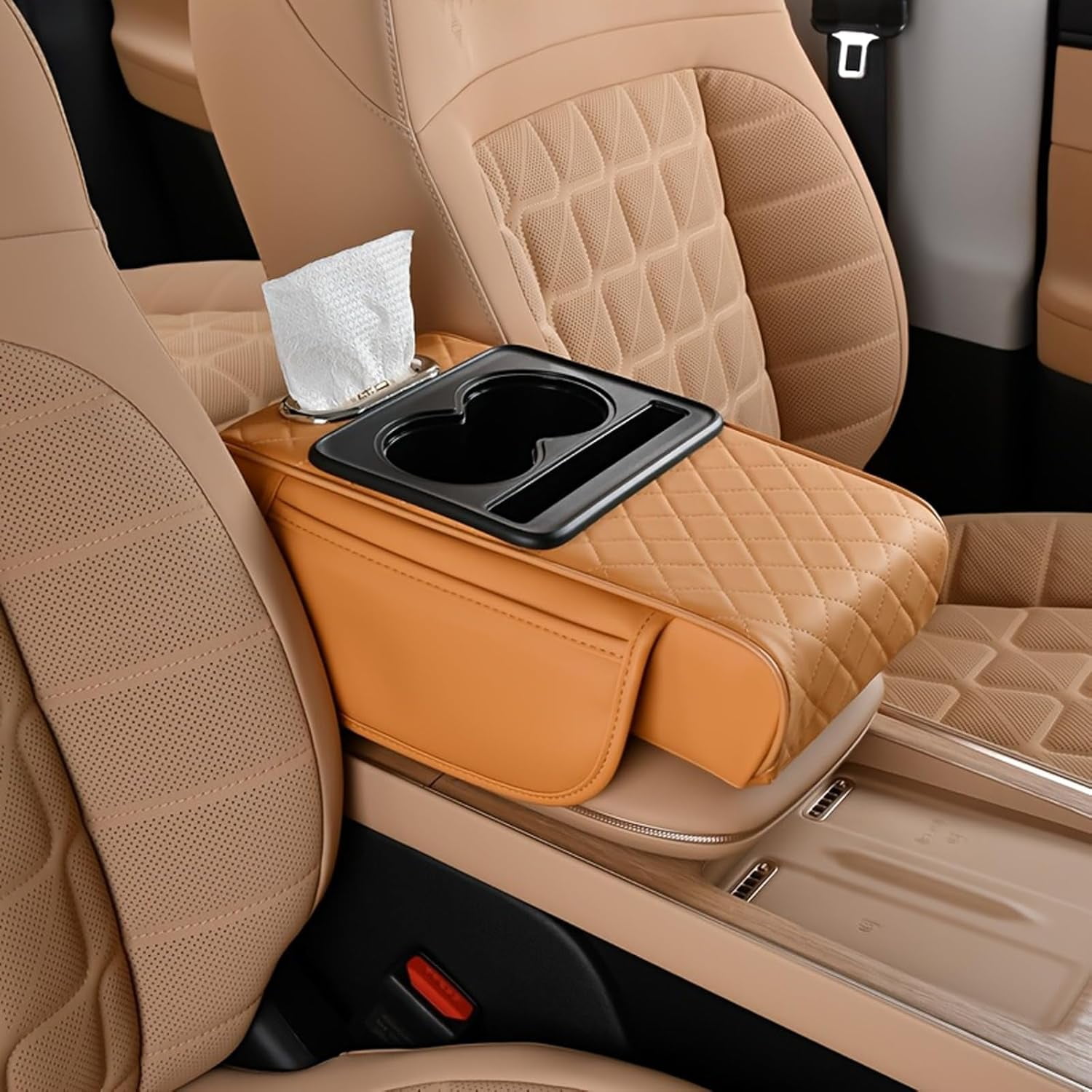 Multifunctional Car Armrest Organizer With Cup Holders & Phone Slot - Universal Fit