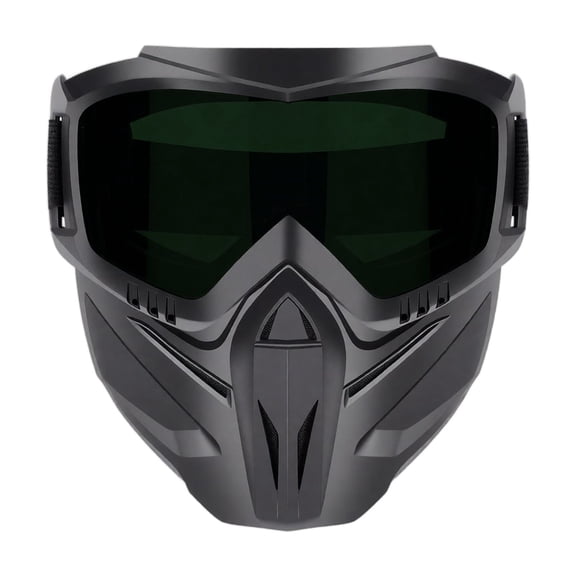 Integrated Protective Goggles Face Mask, Eye and Lower Full Face Coverage, Dustproof Windproof Sand Resistant, for Cycling Welding Skiing CS Outdoor Activities