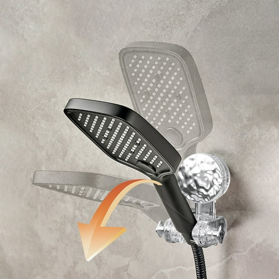 Integrated Suction Cup Shower Rack, No Punching, Reusable, Adjustable Angle, Height Adjustable, Easy Installation, Fits Most Shower Heads