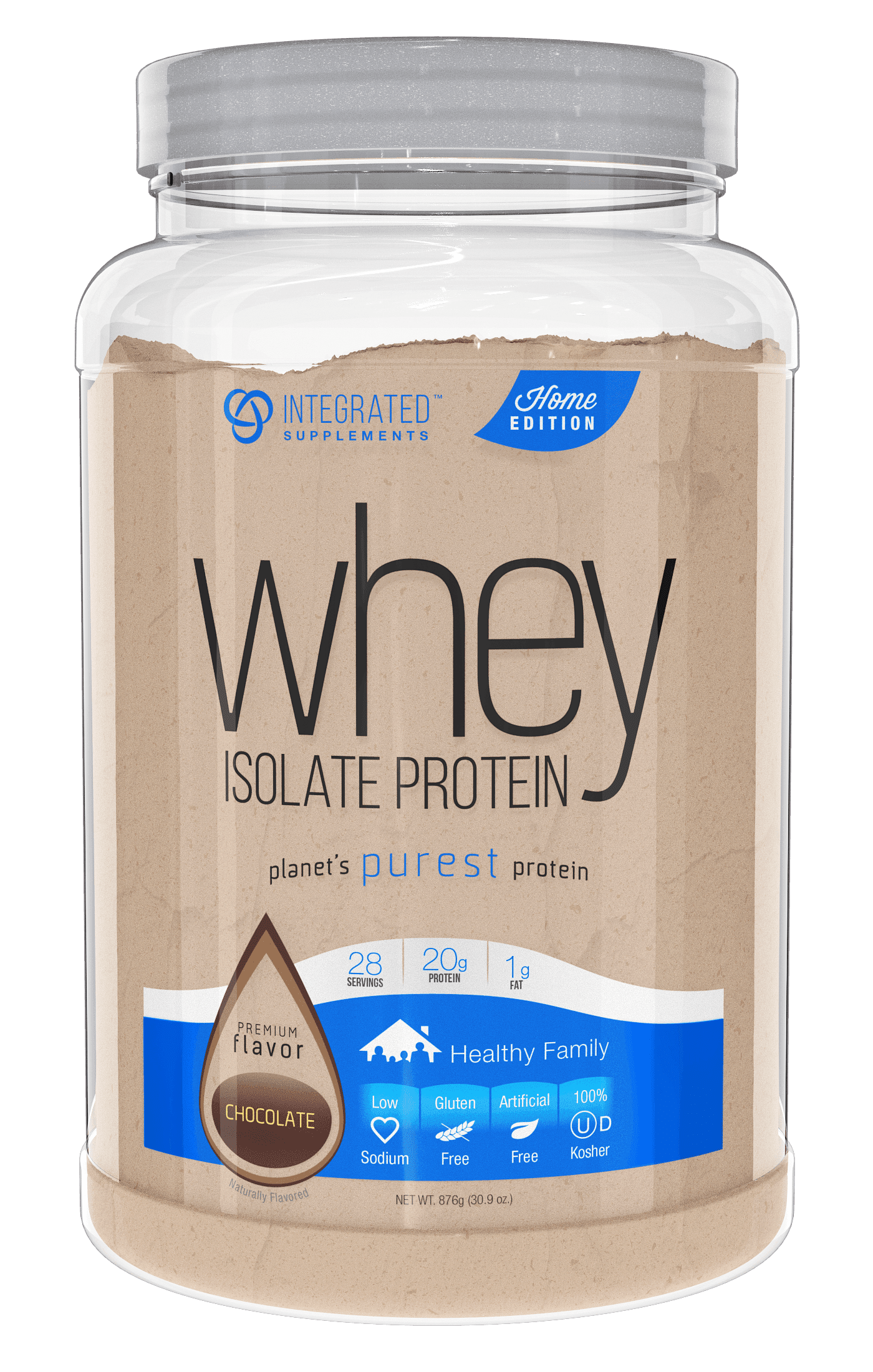Integrated Supplements Whey Isolate Protein Powder, Chocolate, 20g