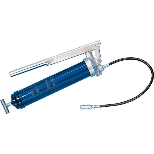 Integrated Supply Network B3215070 Lincoln Lubrication 2-Way Loading Lever Action Manual Grease Gun with 18 in. Whip Hose & Coupler - Blue & Silver