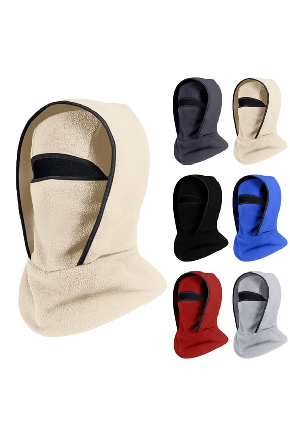 Integrated Wool Winter Hat and Scarf Neckband Cycling Windproof Fleece Lined