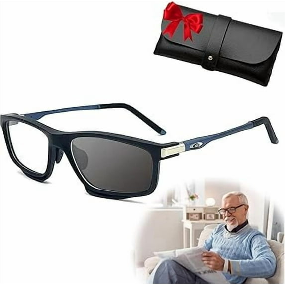 Integratep Sports Color-Changing Multi-focal Reading Glasses, Anti Blue Light Presbyopia Glasses