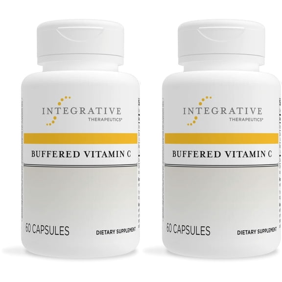 Integrative Therapeutics Buffered Vitamin C - Antioxidant Support Supplement for Healthy Skin & Connective Tissues* - Vegan & Gluten-Free - 60 Capsules (2 Pack)