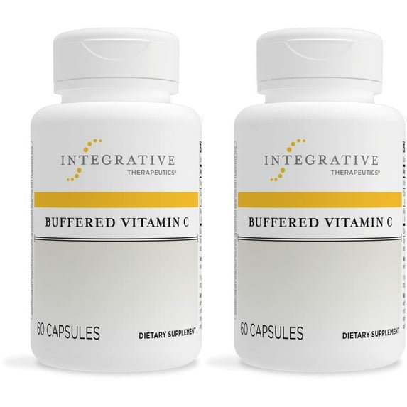 Integrative Therapeutics Buffered Vitamin C - Antioxidant Support Supplement for Healthy Skin & Connective Tissues* - Vegan & Gluten-Free - 60 Capsules (2 Pack)
