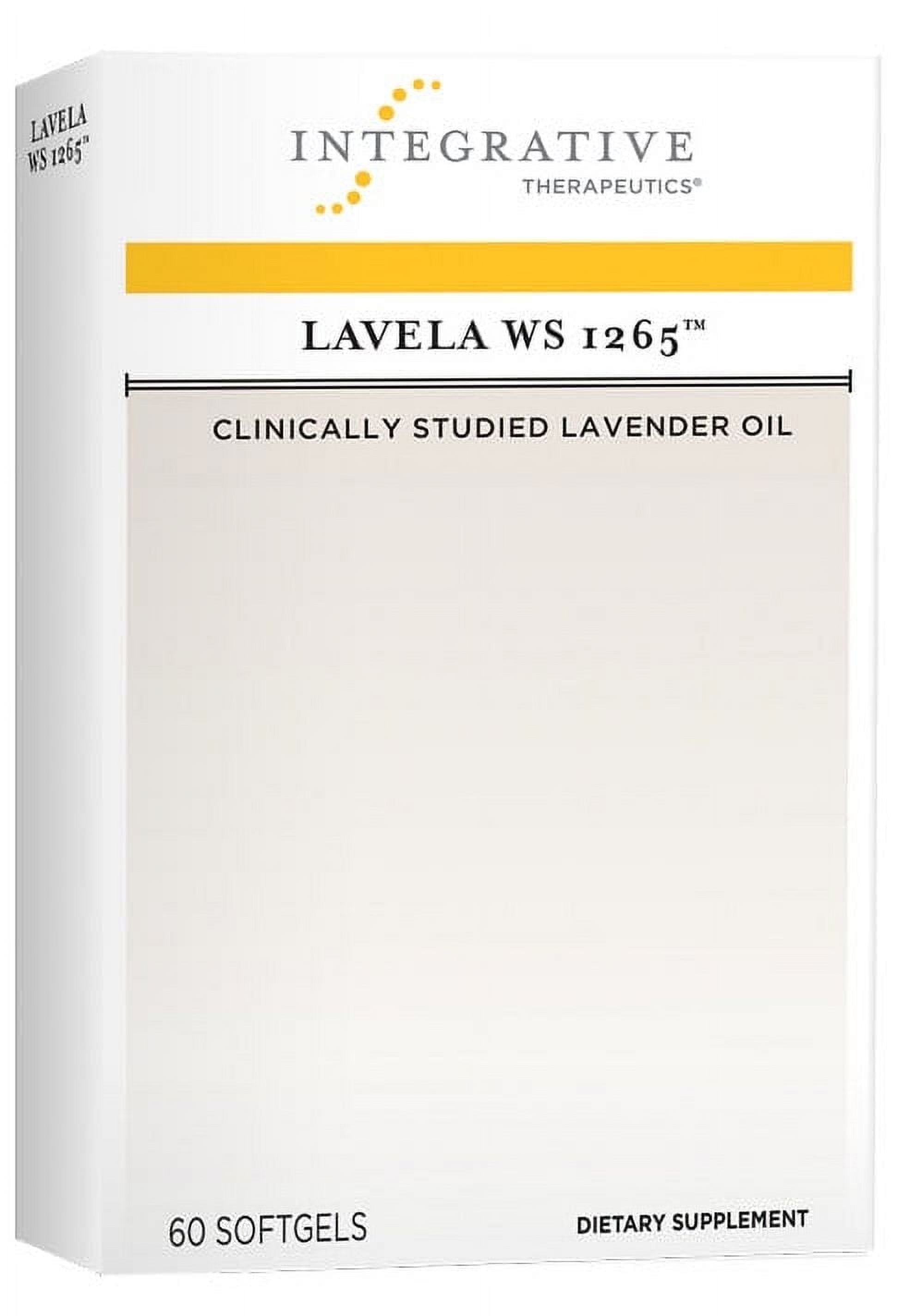 Integrative Therapeutics Lavela WS 1265 - Clinically Studied Lavender Essential Oil Supplement - Calms Nervousness* - Reduces Stress* - 60 Softgels