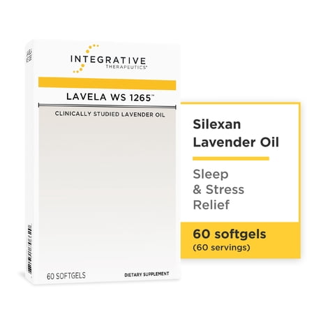 Integrative Therapeutics Lavela WS 1265 - Silexan Supplement for Sleep & Stress Support* - Lavender Essential Oil - 60 Softgels (60 Servings)