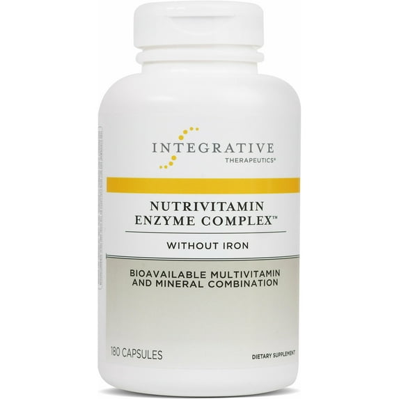 Integrative Therapeutics NutriVitamin Enzyme Complex - Multivitamin Supplement for Antioxidant Support* - Digestive Enzymes with Essential Nutrients - Dairy-Free - 180 Capsules (60 Servings)
