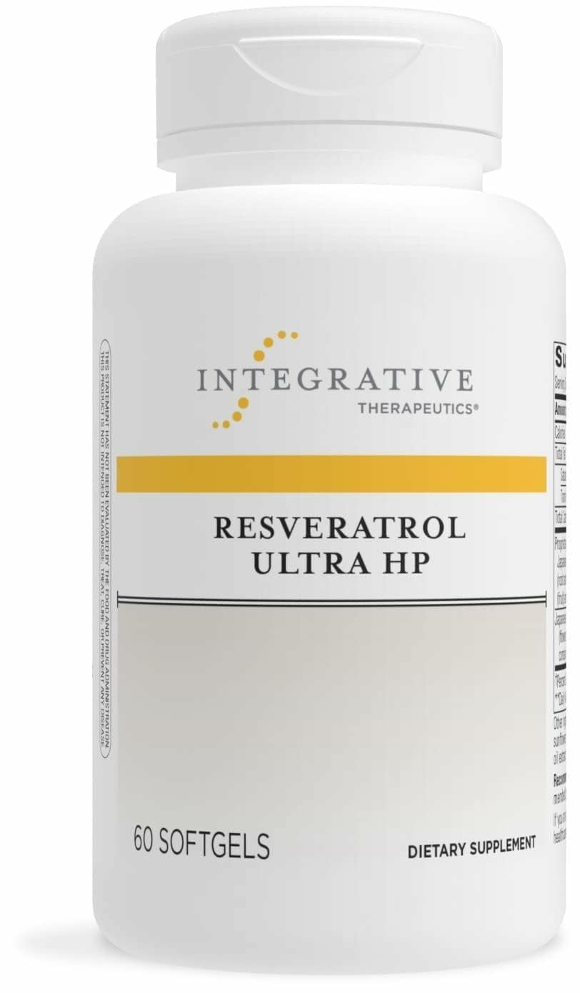 Integrative Therapeutics Resveratrol Ultra HP - Heart Health Support Supplement for Daily Antioxidant Support*- Once-Daily, Non-Soy Softgel - Gluten-Free & Dairy-Free - 60 Softgels (60 Servings)