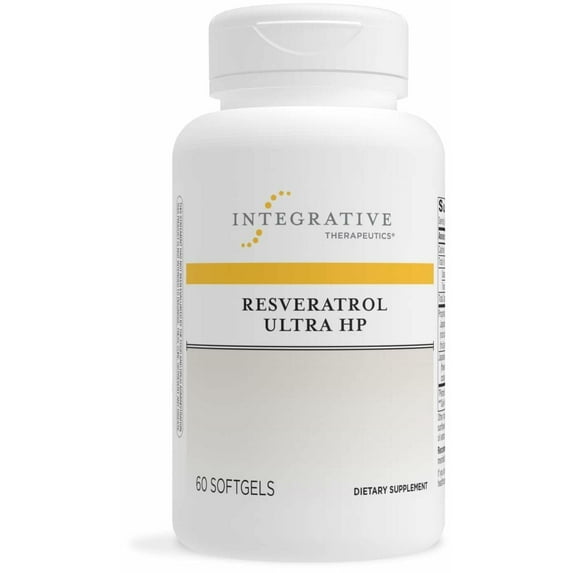 Integrative Therapeutics Resveratrol Ultra HP - Heart Health Support Supplement for Daily Antioxidant Support*- Once-Daily, Non-Soy Softgel - Gluten-Free & Dairy-Free - 60 Softgels (60 Servings)