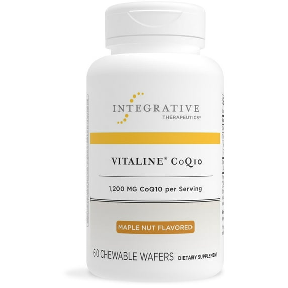 Integrative Therapeutics Vitaline CoQ10 300 mg - Heart and Brain Health Support Supplement* - Maple Nut Flavor - 60 Chewable Wafers