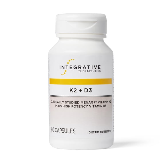 Integrative Therapeutics Vitamin K2 + D3 - Supplement for Heart Health & Bone Strength* - Daily Vitamins for Calcium Absorption - Supports Vitality - Dairy-Free & Gluten-Free - 60 Count (60 Servings)