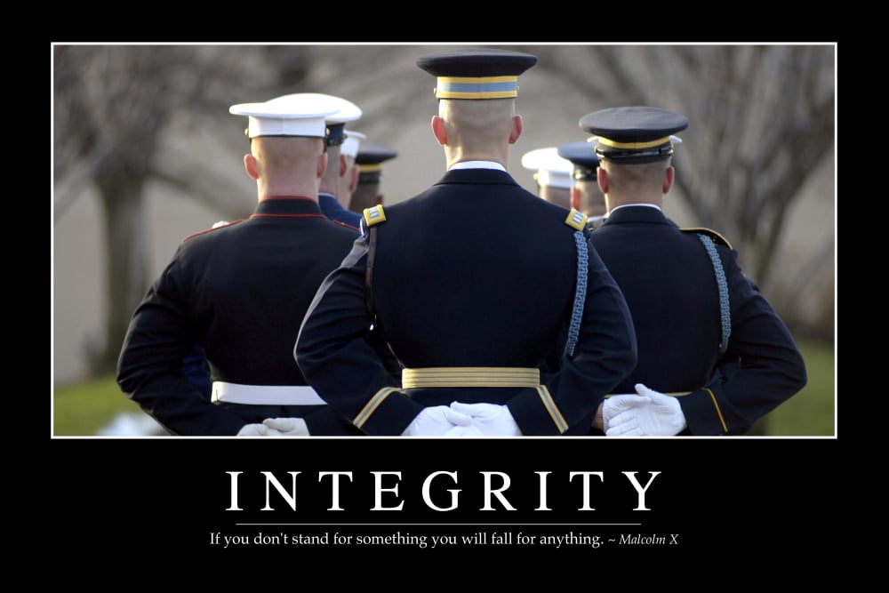 Integrity Inspirational Quote and Motivational Poster Canvas Art - Stocktrek Images (34 x 23)