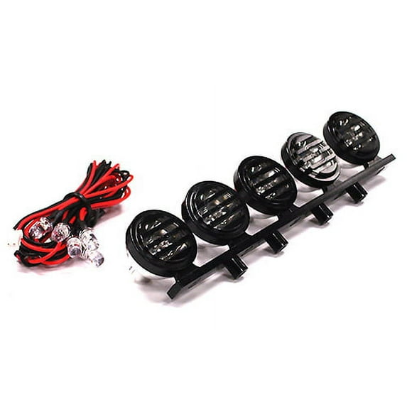 Integy RC Toy Model Hop-ups C23541BLACK Billet Machined Type II Alloy Roof Top Spot LED (5) Light Set