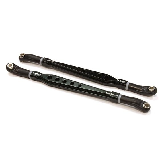 Integy RC Toy Model Hop-ups C25498BLACK 120mm-122mm Suspension Links (2) w/ Angled Rod Ends for SCX-10 & Other Crawlers