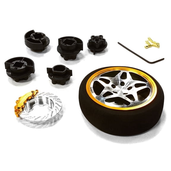 Integy RC Toy Model Hop-ups C26406GUNGOLD Dual 5 Spoke Steering Wheel Set for Most HPI, Futaba, Airtronics, Hitec & KO