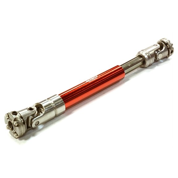 Integy RC Toy Model Hop-ups C26436RED Machined Universal Drive Shaft 105-130mm for Custom 1/14 Semi-Tractor Truck
