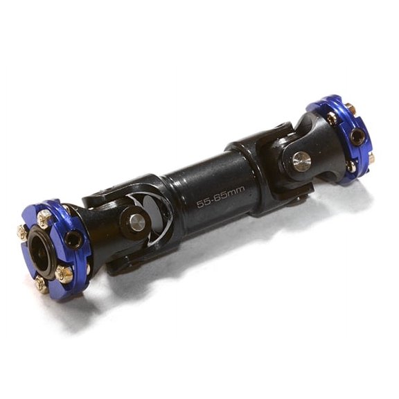 Integy RC Toy Model Hop-ups C26653BLUE Billet Machined Universal Drive Shaft 55-65mm for Custom 1/14 Semi-Tractor Truck