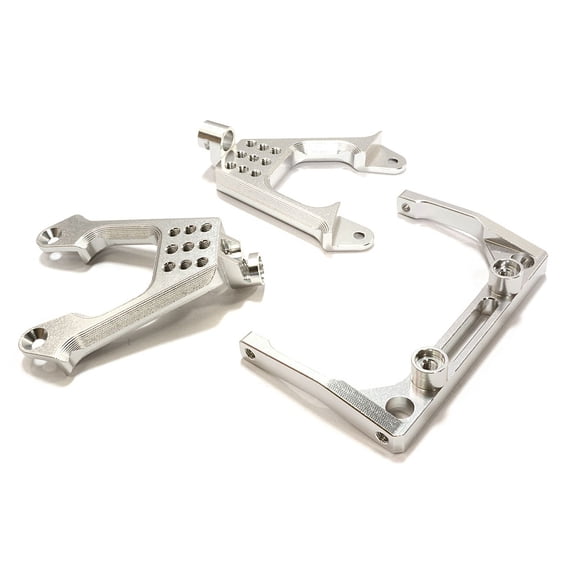 Integy RC Toy Model Hop-ups C26709SILVER Billet Machined Front Shock Mount & Cross Brace for SCX-10 Dingo, Jeep & Honcho