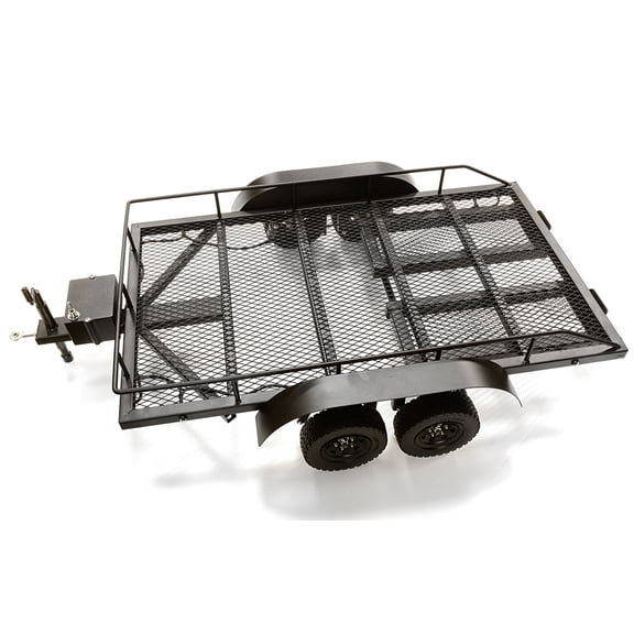 Integy RC Toy Model Hop-ups C26722BLACK Machined Alloy Flatbed Dual Axle Car Trailer Kit for 1/10 Scale RC