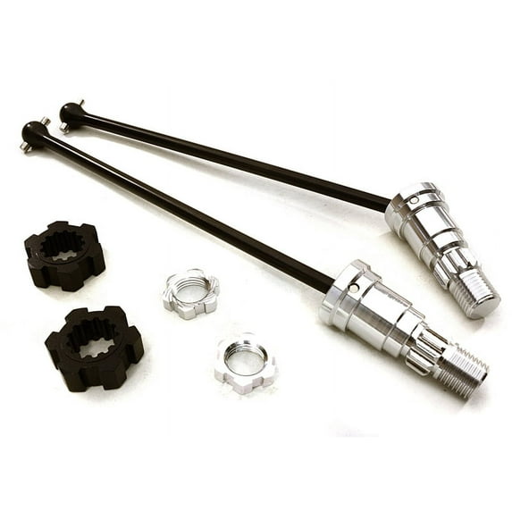 Integy RC Toy Model Hop-ups C27070SILVER Universal Drive Shafts w/ Stub Axles (2) for Traxxas X-Maxx 4X4