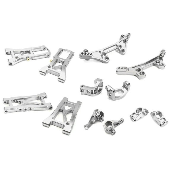 Integy RC Toy Model Hop-ups C28618SILVER Billet Machined Suspension Kit for Tamiya 1/10 TA07 PRO
