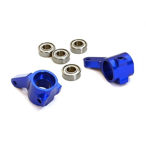 Integy RC Toy Model Hop-ups OBM-3636BLUE Alloy Machined Front Knuckles for Traxxas Bandit/Rustler/Stampede 2WD/Slash 2WD