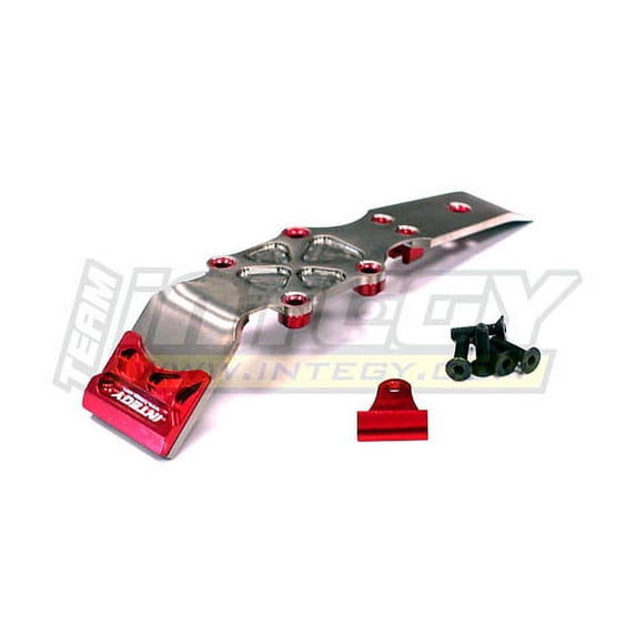 Integy RC Toy Model Hop-ups T3439RED Billet Machined Titanium Front Skid Plate for 1/16 Traxxas E-Revo, Slash, Summit