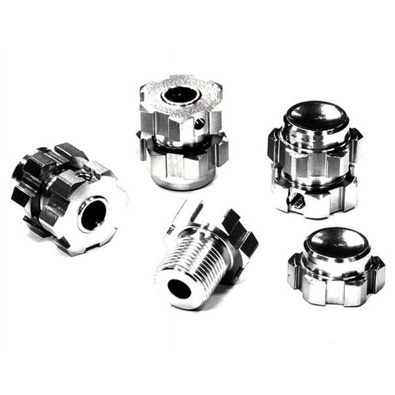 Integy RC Toy Model Hop-ups T4132SILVER Billet Machined Wheel 17mm Hex Adapter(4) +0mm Offset for 1/10 E-Revo & Revo 3.3