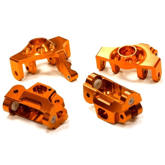 Integy RC Toy Model Hop-ups T5023ORANGE Billet Machined Steering Knuckle & Caster Block Set for HPI 1/12 Savage XS Flux