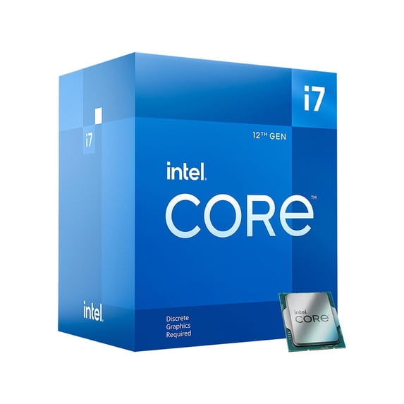 Intel Core i7-12700F Desktop Processor - 12 Cores (8P+4E) & 20 Threads - Up to 4.90 GHz Turbo Speed - Intel Turbo Boost Max Technology - DDR5 and DDR4 support - Intel Laminar RM1 Cooler Included